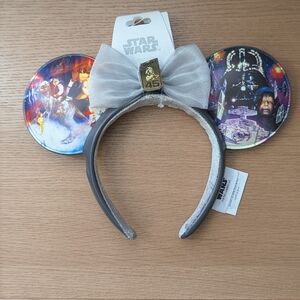 Star Wars 45th Anniversary Mickey Ears Headband with Silver Bow